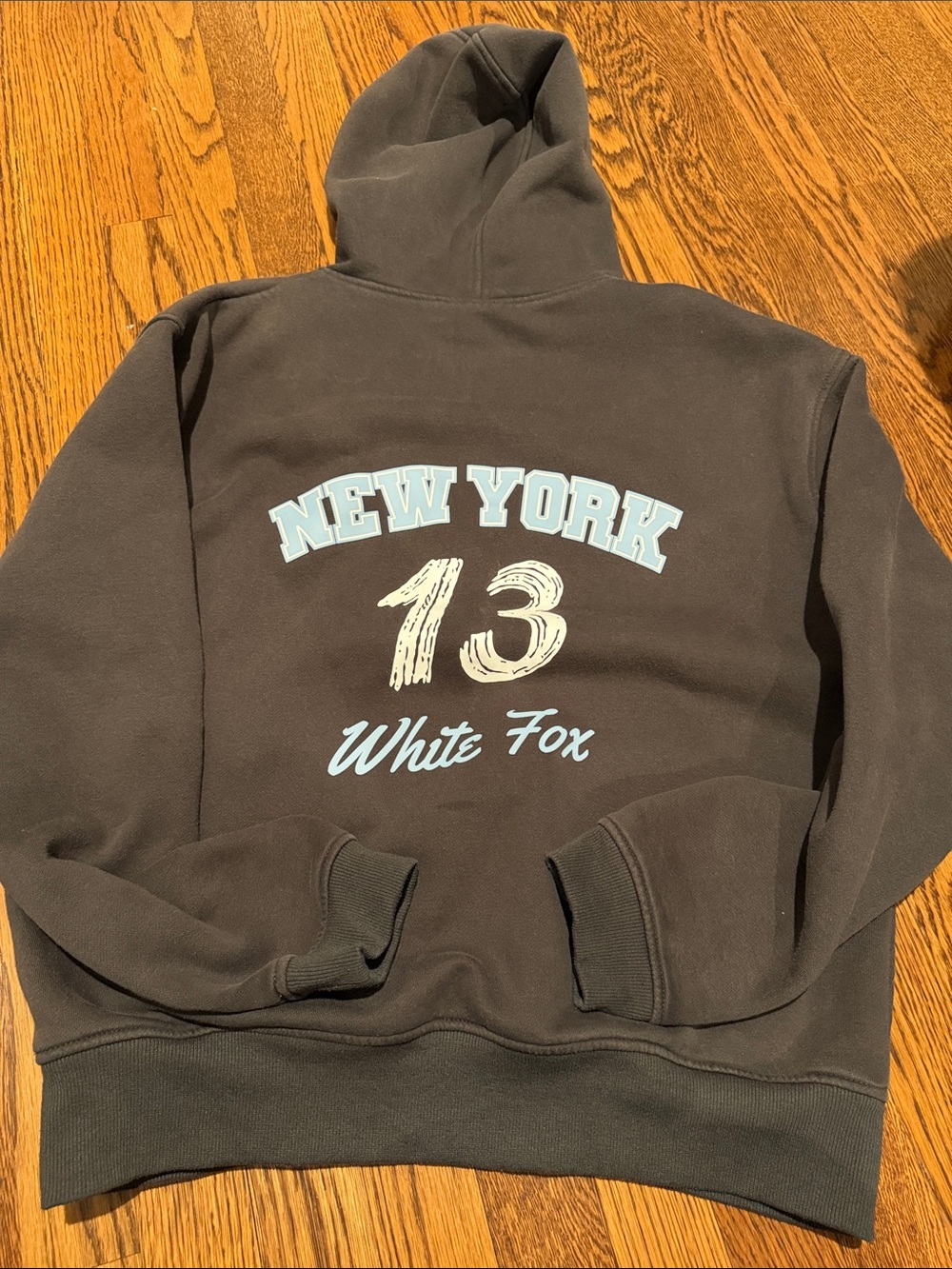 White Fox New York 13 Graphic Hoodie - Charcoal